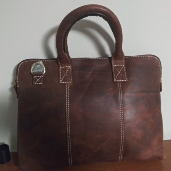New Rustic Leather Messenger Bag - Picture 6 of 6